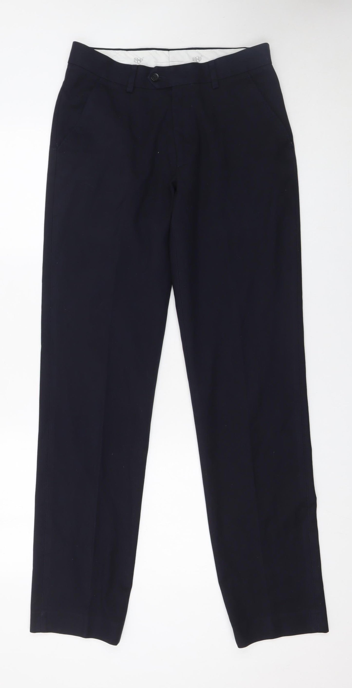 1880 Club Men's Blue Regular Fit Chino Trousers 31L