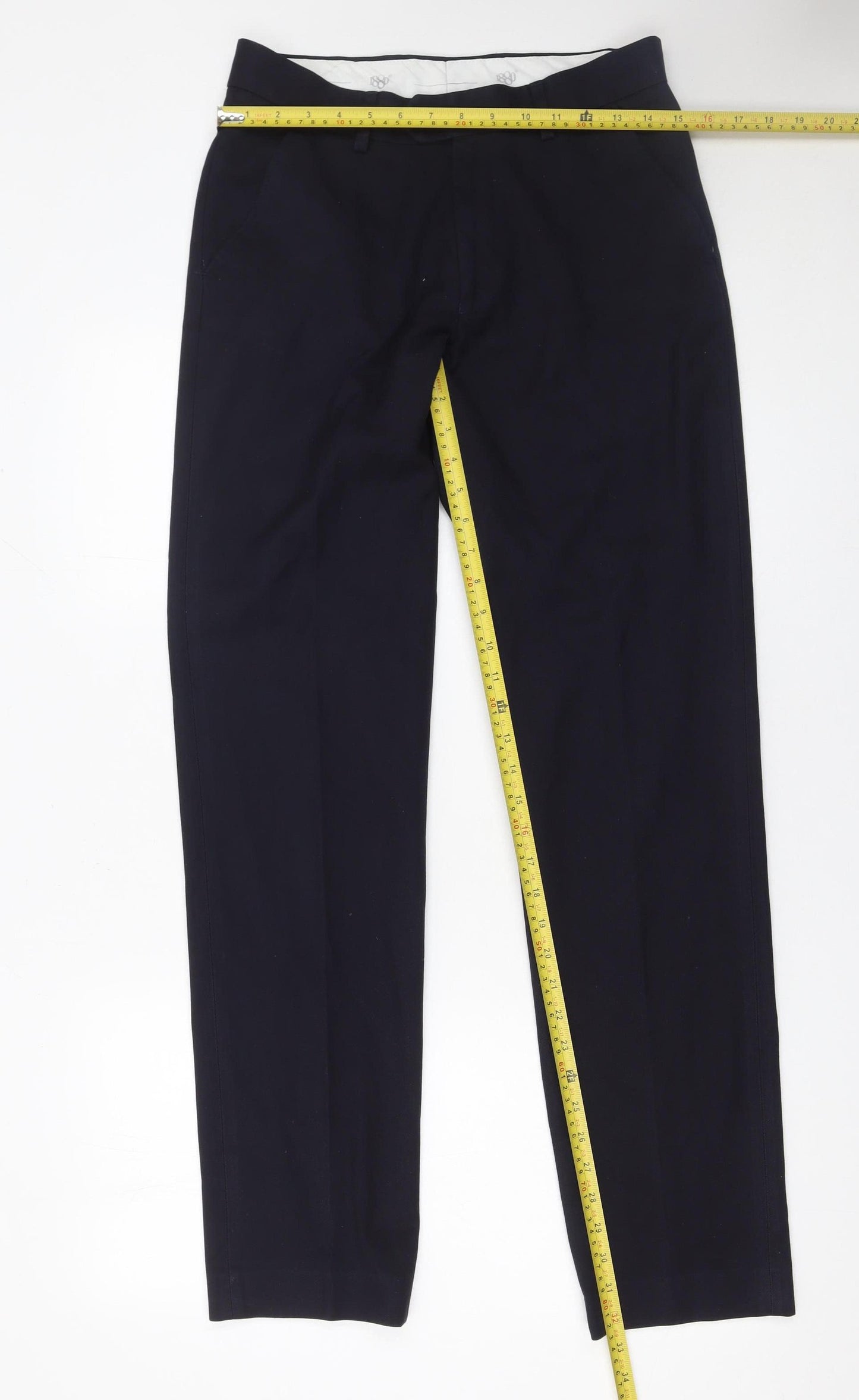 1880 Club Men's Blue Regular Fit Chino Trousers 31L