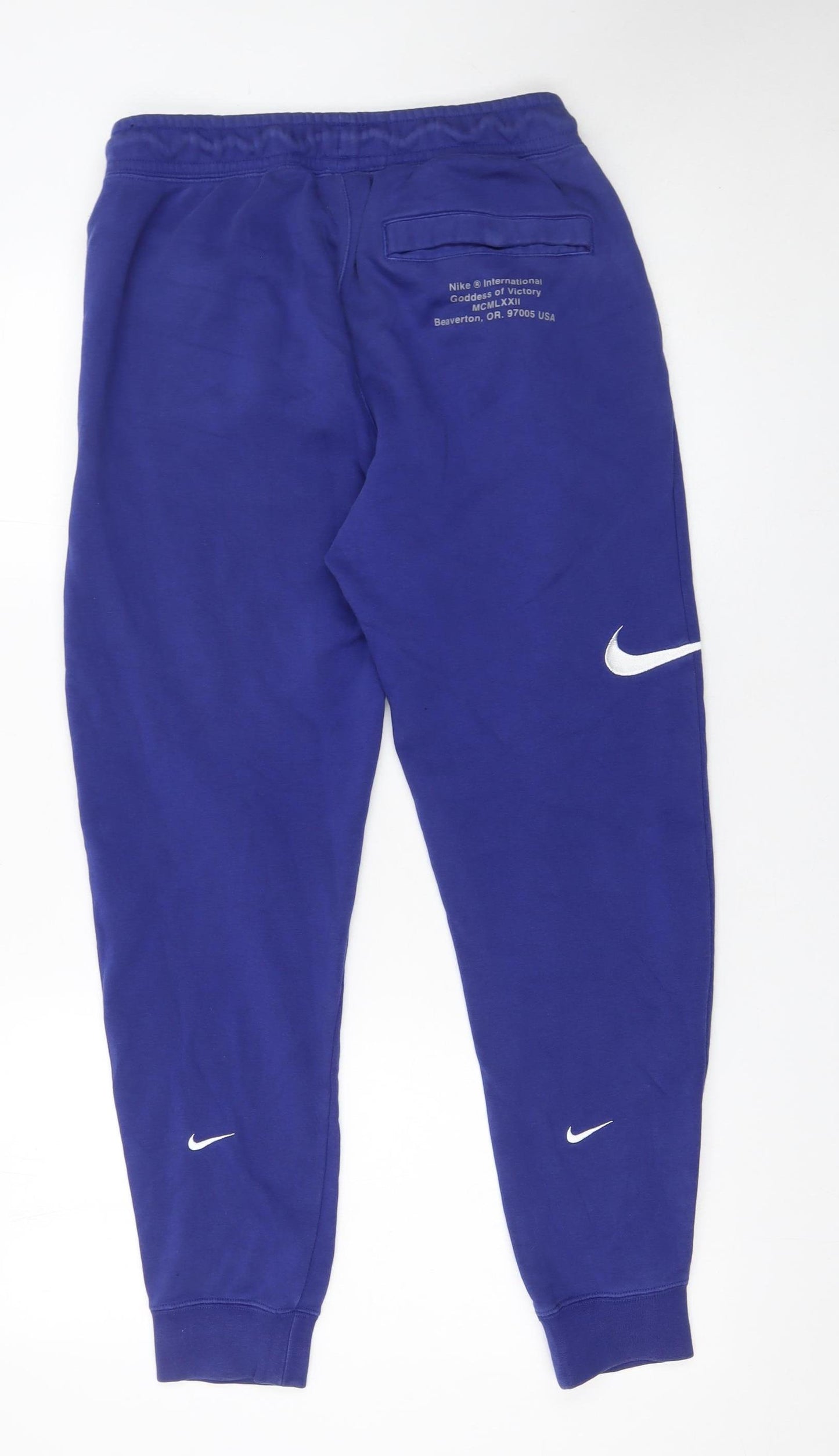 Nike Men's Blue Jogger Trousers Size S Elastic Waist Fleece