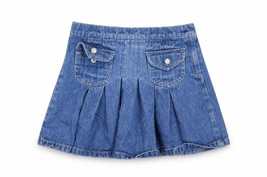Girl2Girl Girls Blue Denim Pleated Short Skirt Age 6 Years