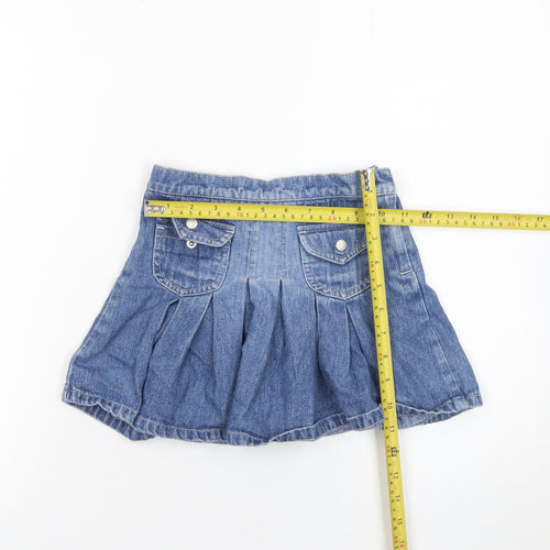 Girl2Girl Girls Blue Denim Pleated Short Skirt Age 6 Years