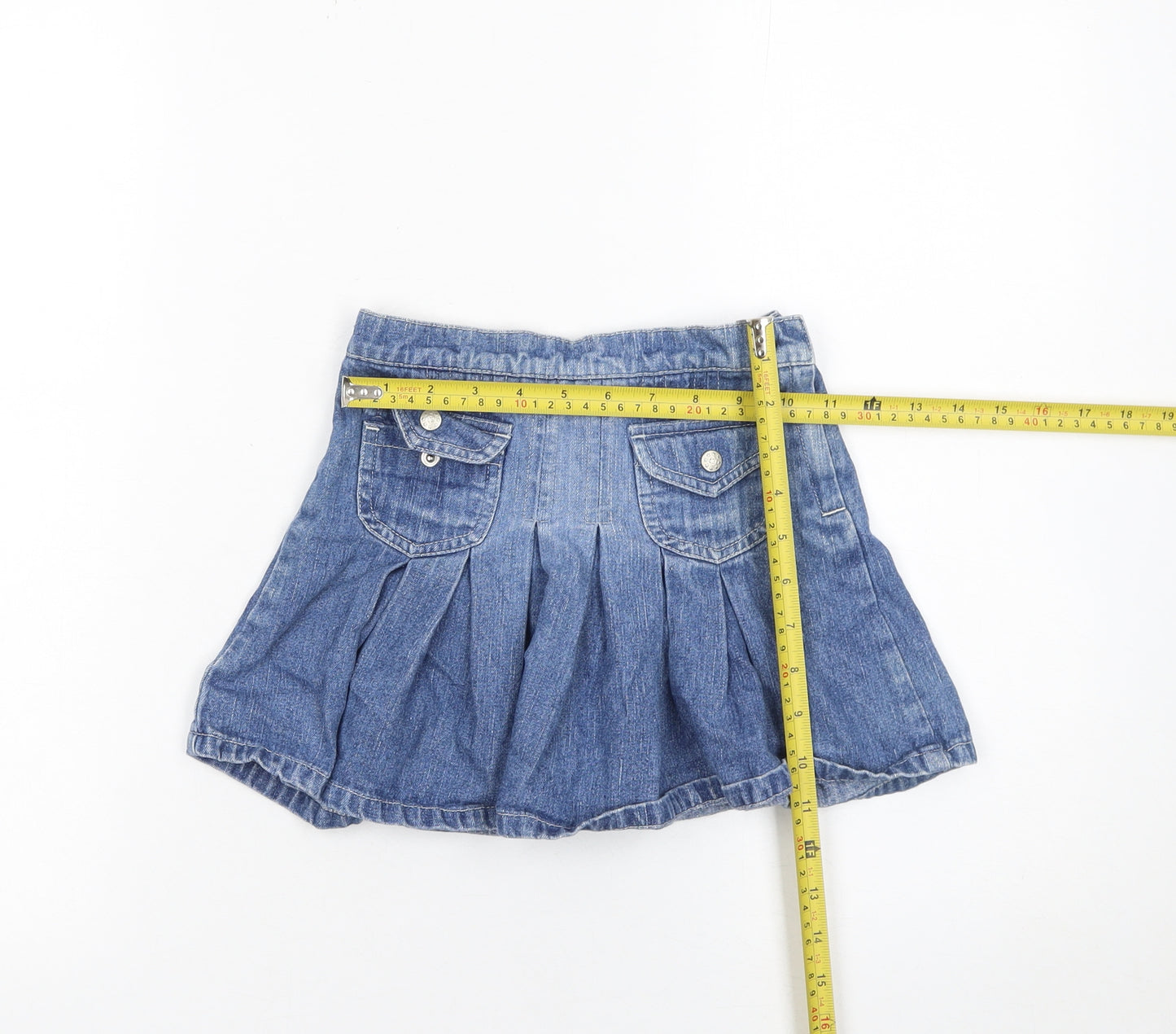 Girl2Girl Girls Blue Denim Pleated Short Skirt Age 6 Years