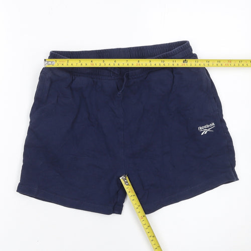Reebok Girls Navy Blue Cotton Sweat Shorts 12-13 Years Elastic Waist