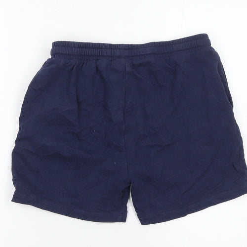 Reebok Girls Navy Blue Cotton Sweat Shorts 12-13 Years Elastic Waist