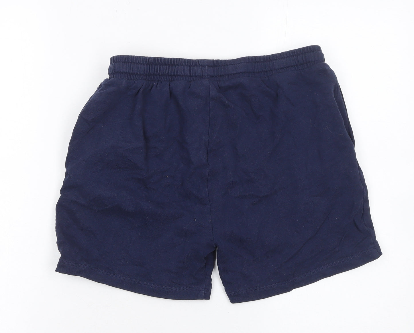 Reebok Girls Navy Blue Cotton Sweat Shorts 12-13 Years Elastic Waist