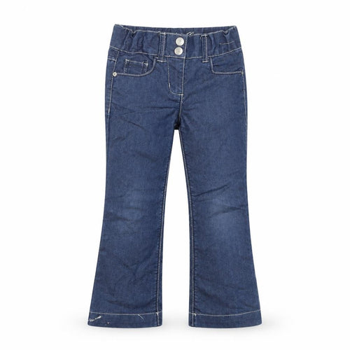 Denim Co Girls Blue Bootcut Jeans 5 Years Cotton Blend Embroidered Pockets