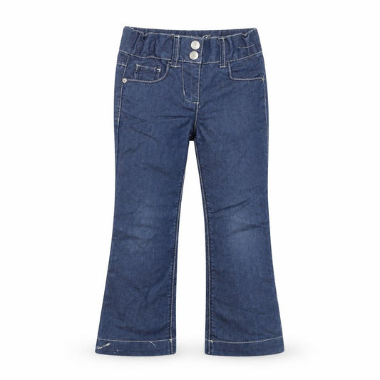 Denim Co Girls Blue Bootcut Jeans 5 Years Cotton Blend Embroidered Pockets