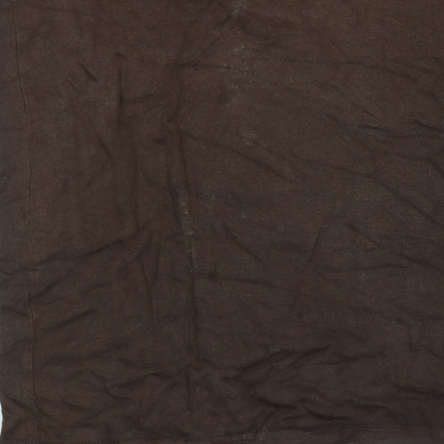 Light Corp Men's Brown Graphic Print Cotton T-Shirt Size S