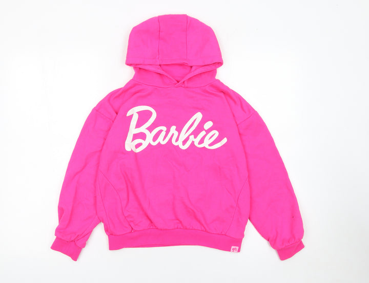 Barbie Girls Pink Hoodie 10-11 Years 146cm Cotton Blend Pullover