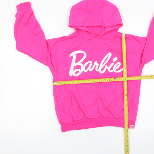 Barbie Girls Pink Hoodie 10-11 Years 146cm Cotton Blend Pullover