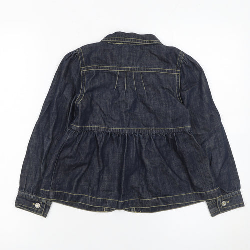 Jasper Conran Girls Blue Denim Button Jacket 7 Years Cotton Casual
