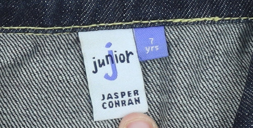 Jasper Conran Girls Blue Denim Button Jacket 7 Years Cotton Casual