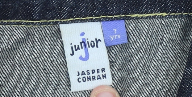 Jasper Conran Girls Blue Denim Button Jacket 7 Years Cotton Casual
