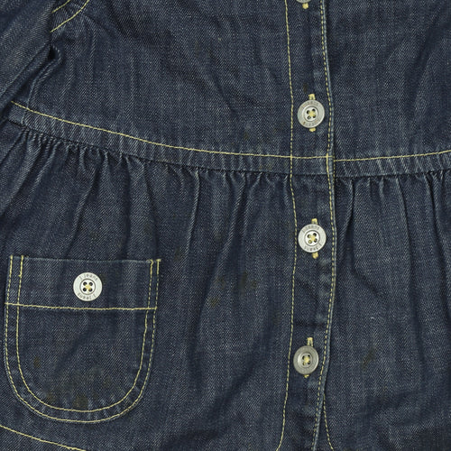 Jasper Conran Girls Blue Denim Button Jacket 7 Years Cotton Casual