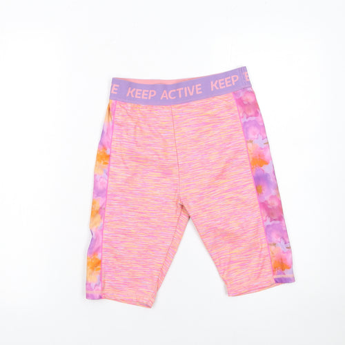 Dunnes Stores Girls Pink Biker Activewear Shorts 26in Waist