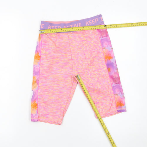 Dunnes Stores Girls Pink Biker Activewear Shorts 26in Waist