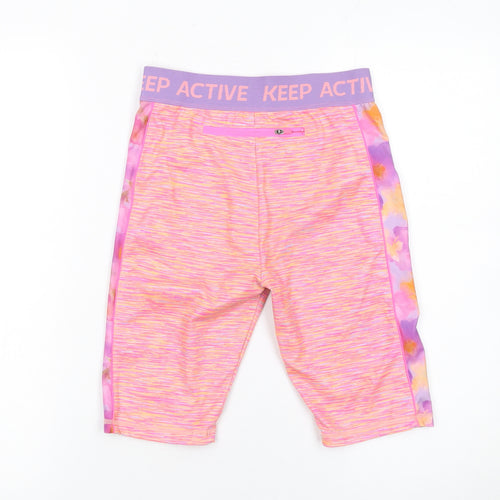 Dunnes Stores Girls Pink Biker Activewear Shorts 26in Waist