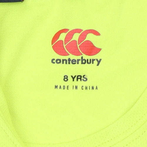 Canterbury Boys Yellow Short Sleeve Athletic T-Shirt 8 Years Sports Top