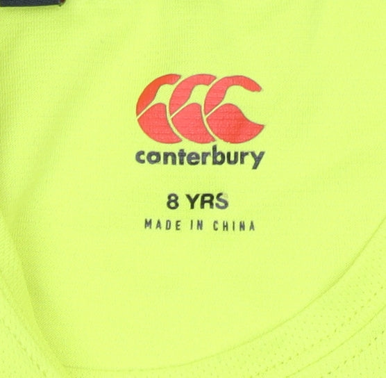Canterbury Boys Yellow Short Sleeve Athletic T-Shirt 8 Years Sports Top