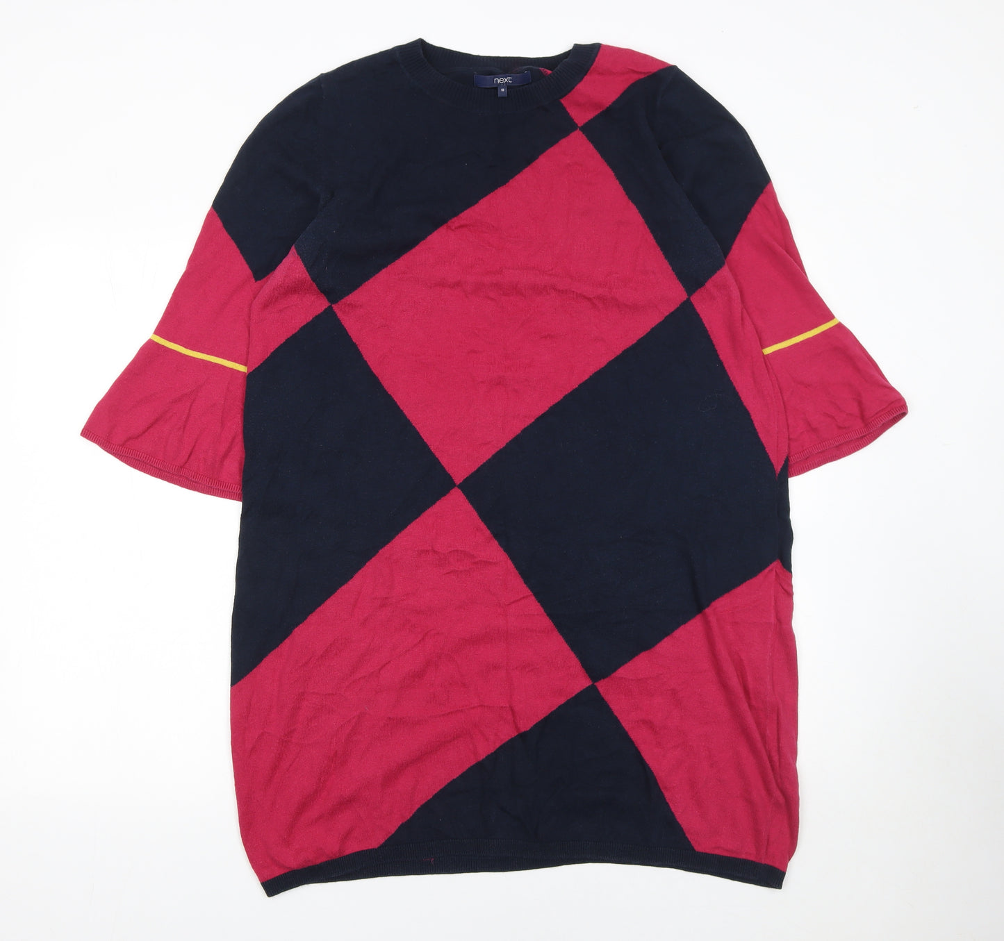 Next Women’s Argyle Knit Shift Dress Multicoloured Size 18