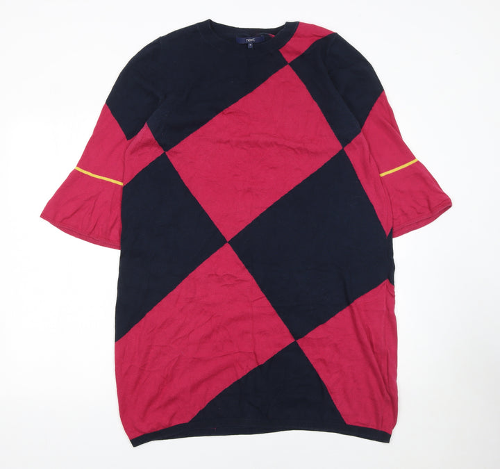 Next Women’s Argyle Knit Shift Dress Multicoloured Size 18