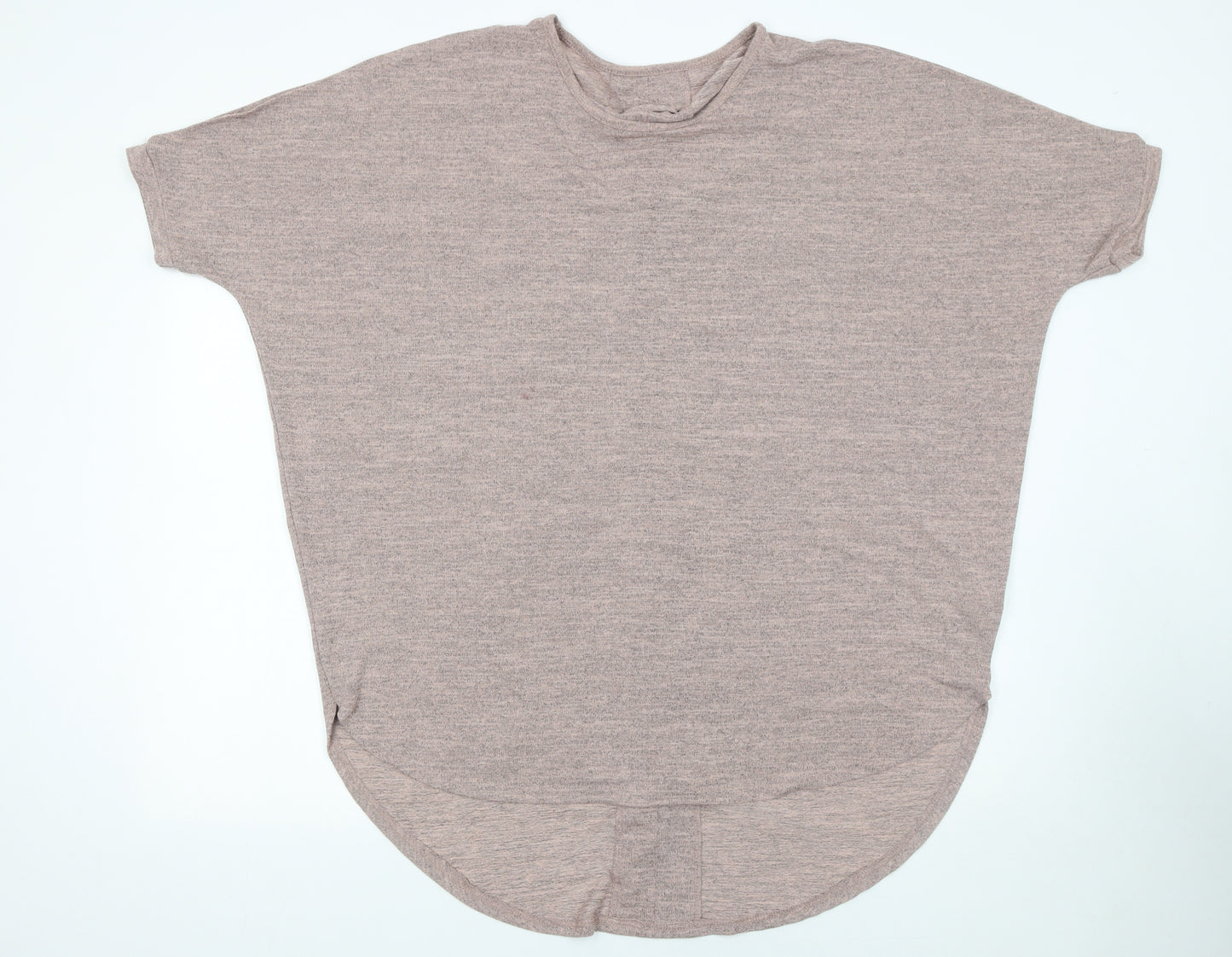 New Look Womens Beige Knit Lace-Up Back Short Sleeve Jumper L