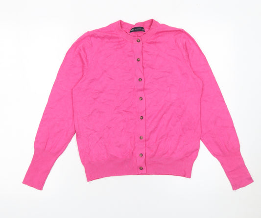Marks and Spencer Women Bright Pink Cardigan UK 10 Viscose Blend