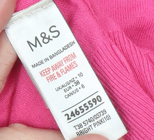 Marks and Spencer Women Bright Pink Cardigan UK 10 Viscose Blend