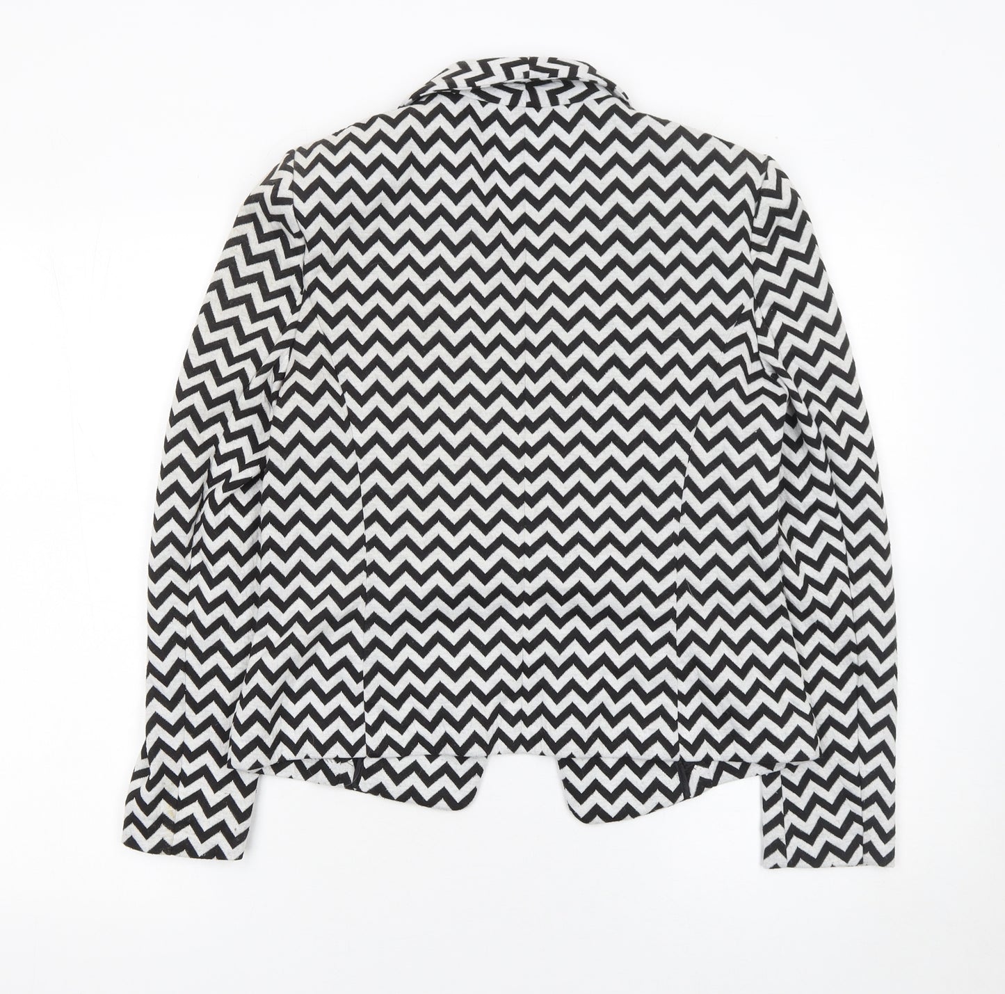 Marks and Spencer Women’s Black White Chevron Blazer Size 12