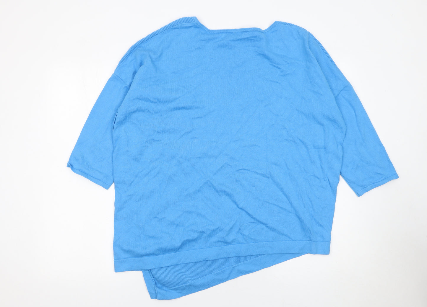 Phase Eight Women’s Blue V-Neck 3/4 Sleeve Pullover Jumper Size L