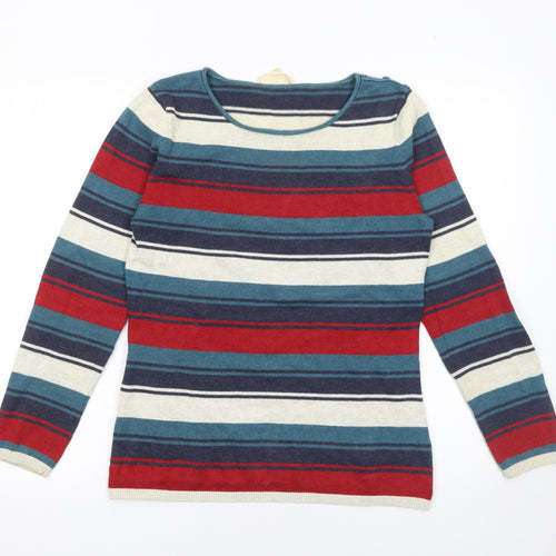 Seasalt Cornwall Women’s Multicoloured Stripe Cotton Jumper Size 10