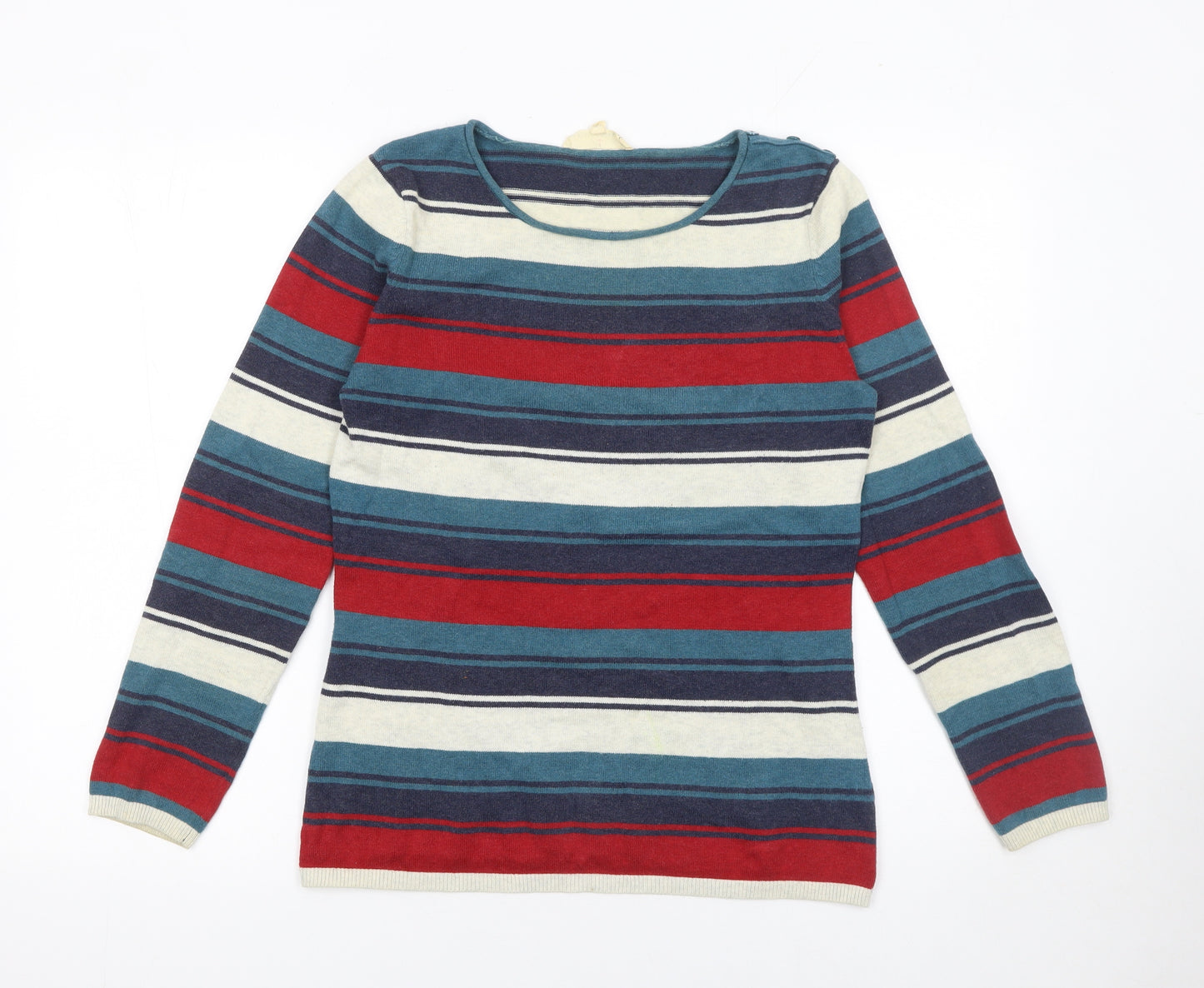 Seasalt Cornwall Women’s Multicoloured Stripe Cotton Jumper Size 10
