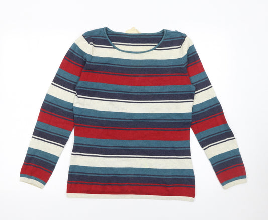 Seasalt Cornwall Women’s Multicoloured Stripe Cotton Jumper Size 10