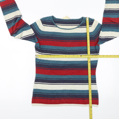 Seasalt Cornwall Women’s Multicoloured Stripe Cotton Jumper Size 10
