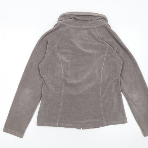 Marks and Spencer Women Grey Fleece Zip Jacket Small Regular Fit