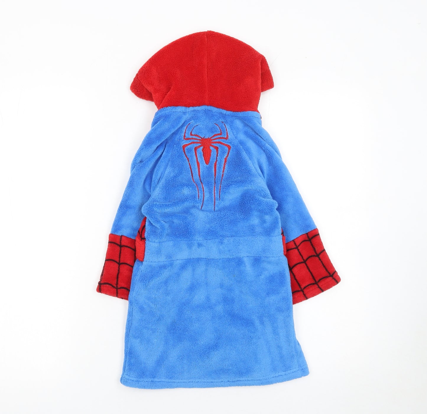 Marvel Boys Blue Red Spider-Man Fleece Hooded Robe 2-3 Years