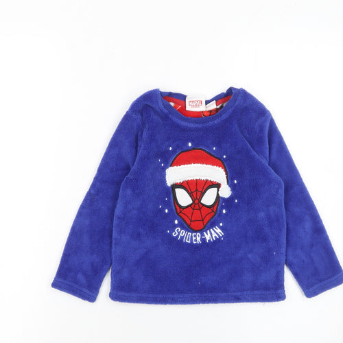Marvel Boys Blue Spider-Man Christmas Fleece Pyjama Top 3-4 Years