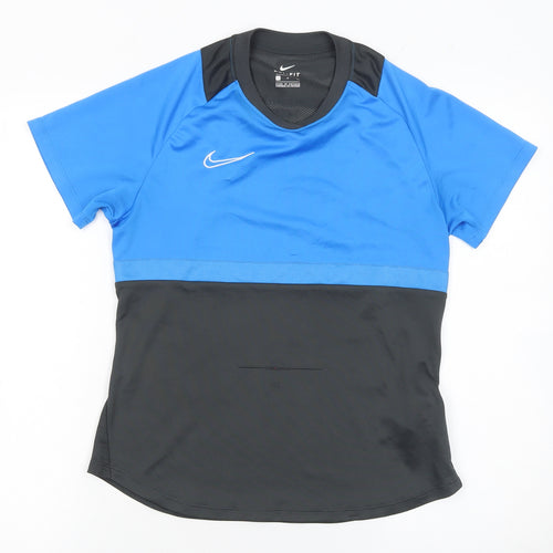 Nike Boys Blue Black Dri-Fit Short Sleeve Athletic T-Shirt Size S