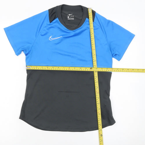Nike Boys Blue Black Dri-Fit Short Sleeve Athletic T-Shirt Size S