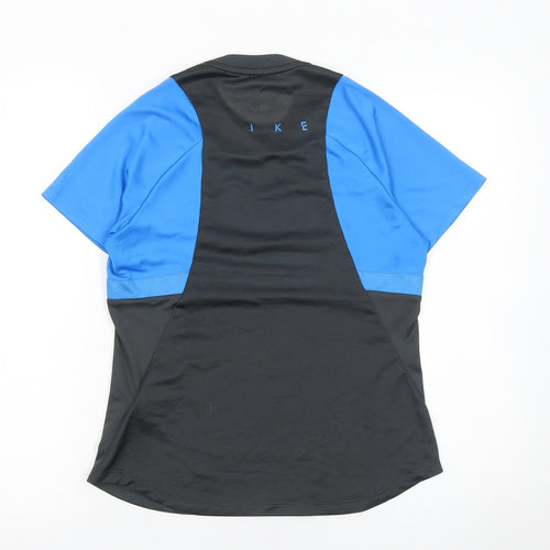 Nike Boys Blue Black Dri-Fit Short Sleeve Athletic T-Shirt Size S