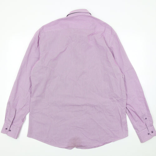 6th Sense Men's Purple Check Egyptian Cotton Long Sleeve Button-Up Shirt 2XL