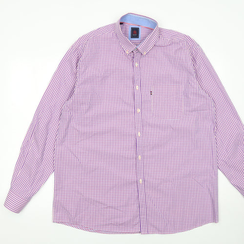 André Jeanswear Men’s Purple Check Cotton Button-Up Shirt Size L