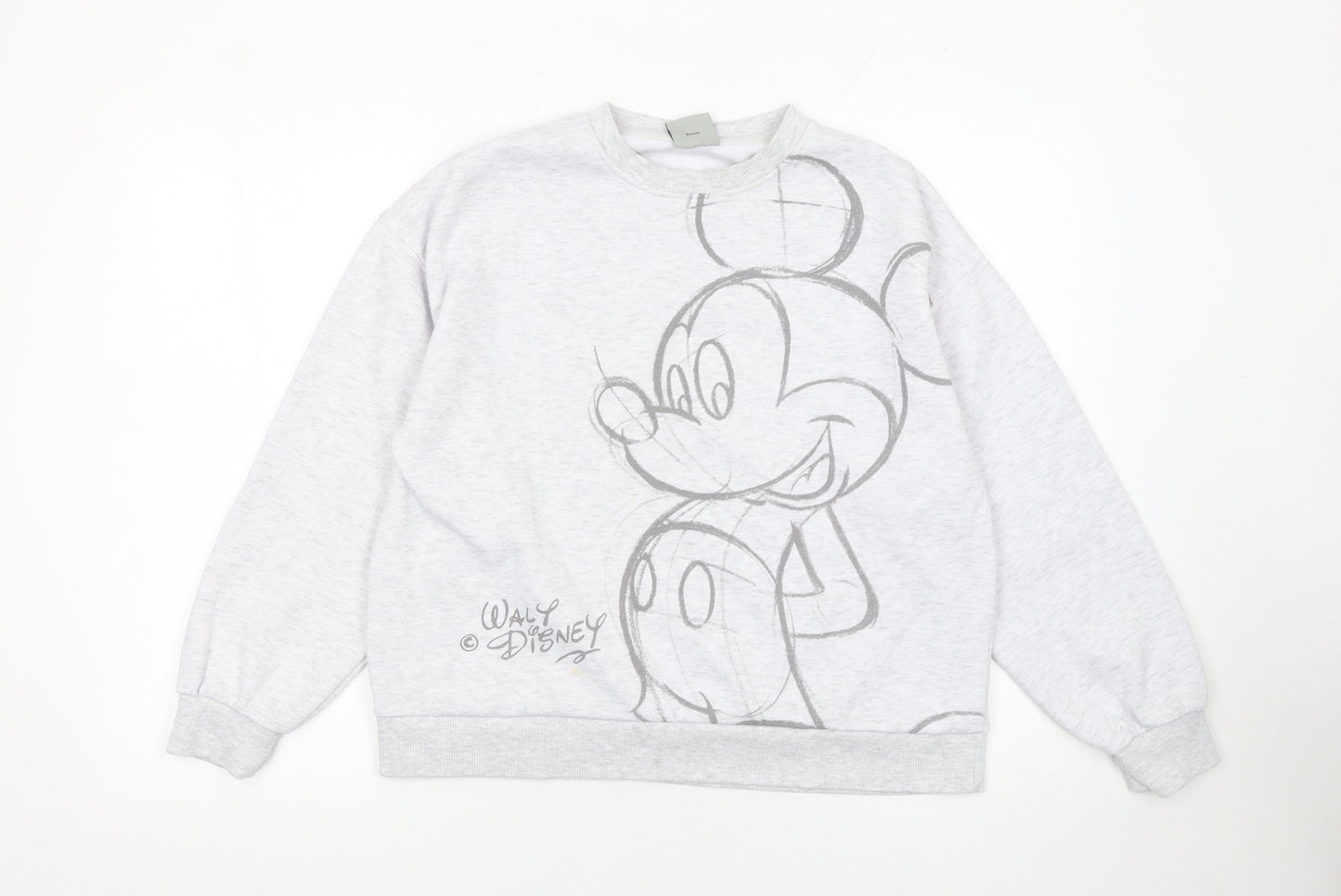 Disney Women Grey Mickey Mouse Sweatshirt Size S 10-12 Pullover