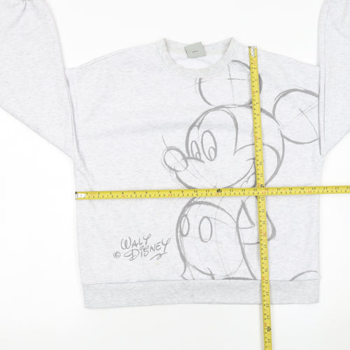 Disney Women Grey Mickey Mouse Sweatshirt Size S 10-12 Pullover