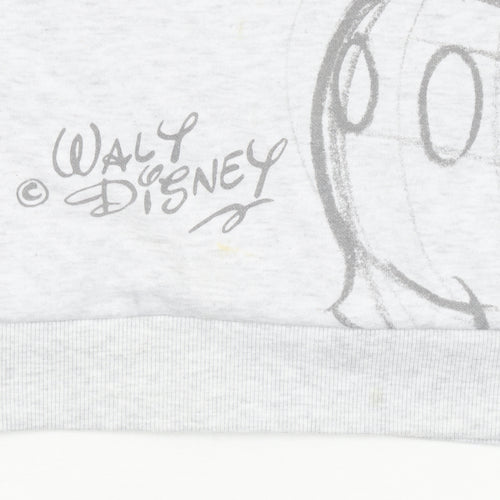 Disney Women Grey Mickey Mouse Sweatshirt Size S 10-12 Pullover
