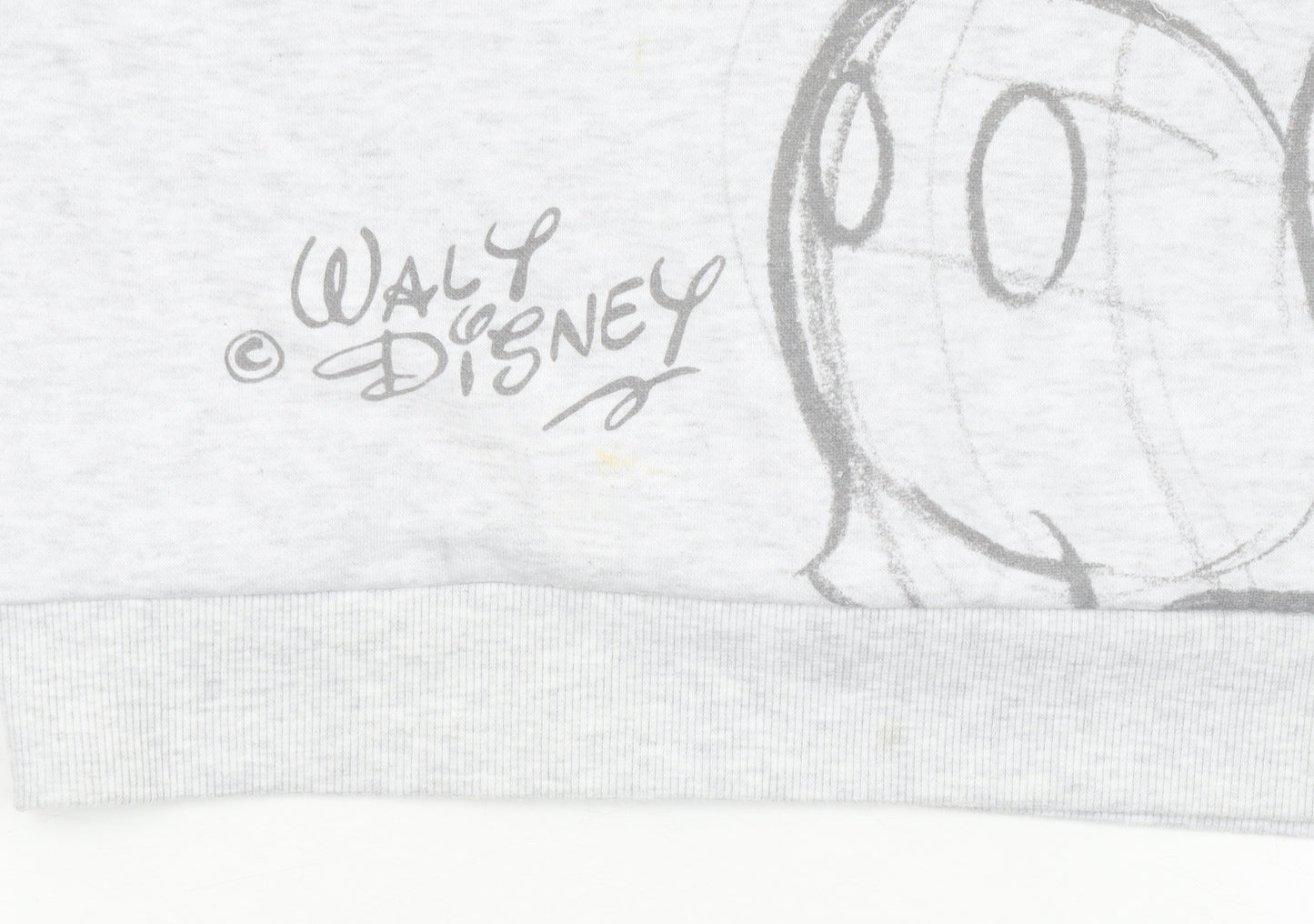 Disney Women Grey Mickey Mouse Sweatshirt Size S 10-12 Pullover