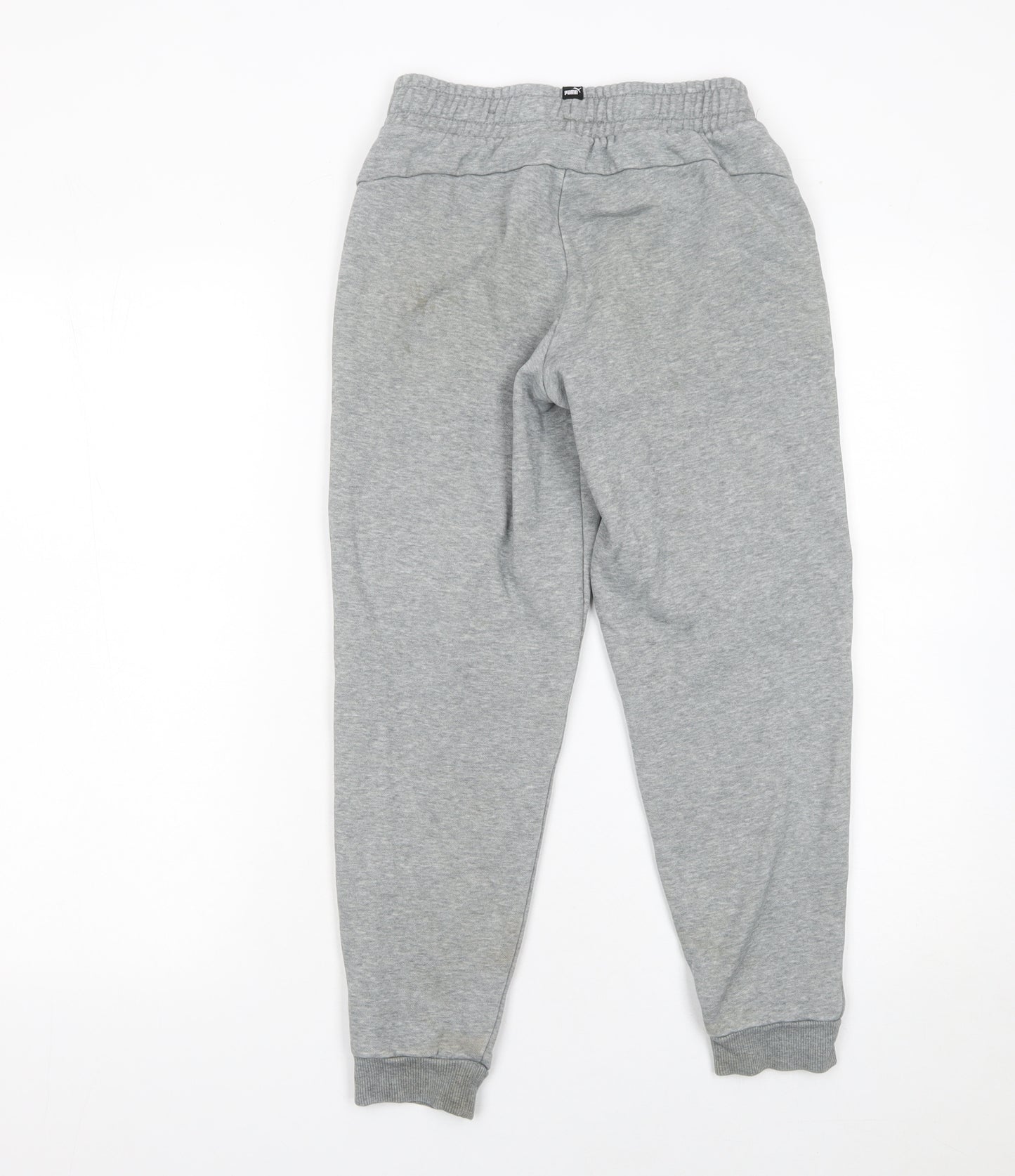 Puma Boys Grey Jogger Trousers 11-12 Years Regular Fit Cotton Blend