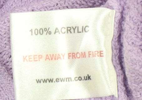 EWM Women's Purple V-Neck Cardigan Size L 18-20 Acrylic Knit