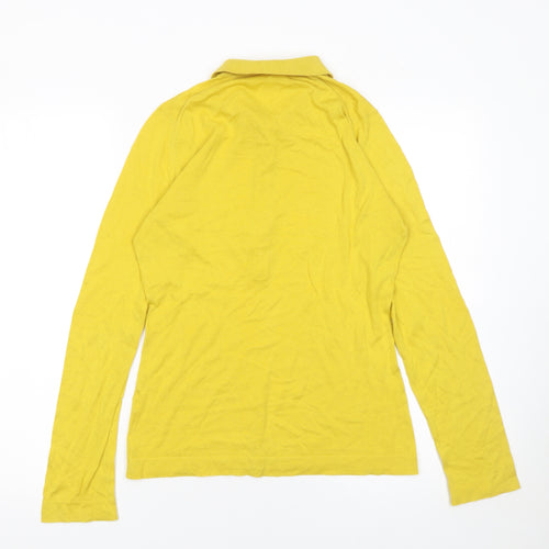 John Smedley Men's Yellow Long Sleeve Slim Fit Cotton Polo Shirt S