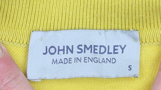 John Smedley Men's Yellow Long Sleeve Slim Fit Cotton Polo Shirt S